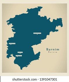 Modern Map - Barnim County Of Brandenburg DE