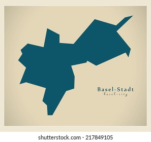 Modern map - Basel-City CH