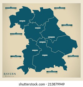 Modern map - Bavaria