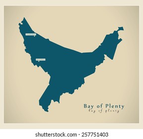 Modern Map - Bay of Plenty NZ