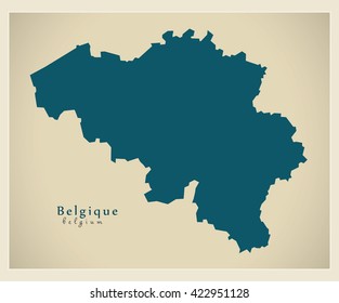 Modern Map - Belgium BE