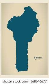 Modern Map - Benin BJ