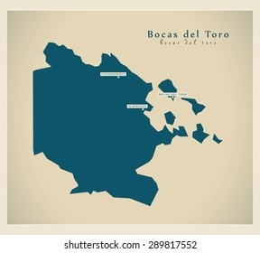 Modern Map - Bocas del Toro PA