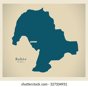 Modern Map - Bokeo LA