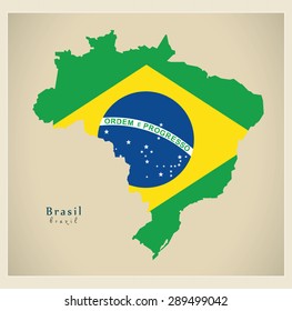 Modern Map - Brasil colored BR