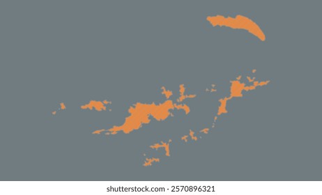 Modern Map of British Virgin Islands with Interactive Features, Flat design British Virgin Islands outline map.