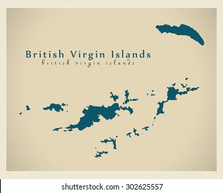 Modern Map - British Virgin Islands VG