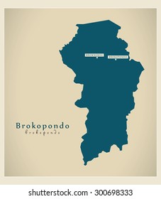 Modern Map - Brokopondo SR