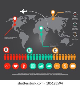 modern map business concept Vector illustration. can be used for workflow layout, diagram, number options , web design, infographics.