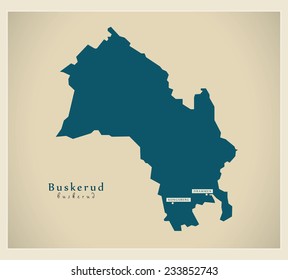 Modern Map - Buskerud NO