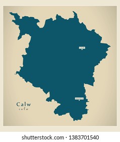 Modern Map - Calw county of Baden Wuerttemberg DE