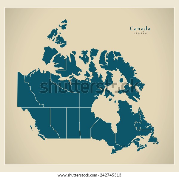 Modern Map Canada Regions Ca Stock Vector (Royalty Free) 242745313 ...