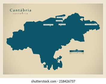 Modern map - Cantabria ES