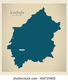 Modern Map - Carlisle district UK