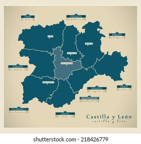 Modern map - Castilla y Leon ES