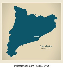 Modern Map - Cataluna ES Spain design refreshed