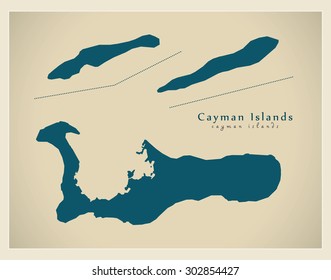 Modern Map - Cayman Islands KY