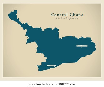 Modern Map - Central Ghana GH