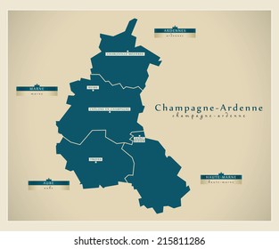 Modern map - Champagne-Ardenne FR