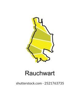 modern map City of Rauchwart vector, Stylized simple outline map of Austria template design, on white background