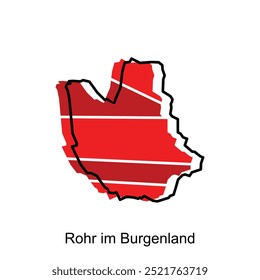 modern map City of Rohr im Burgenland vector, Stylized simple outline map of Austria template design, on white background