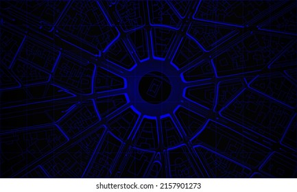 Modern map of the city. Vector city map illustration.