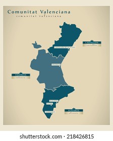 Modern map - Comunitat Valenciana ES