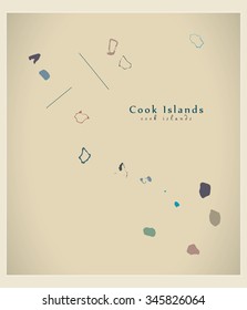 Modern Map - Cook Islands details colored CK