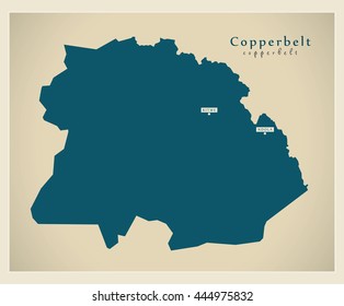 Modern Map - Copperbelt ZM