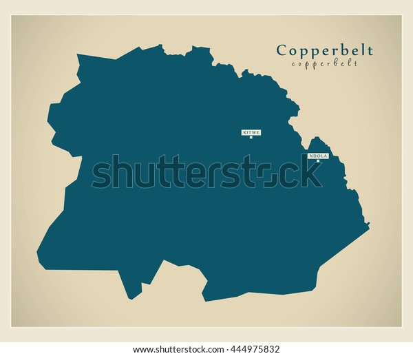 Modern Map Copperbelt Zm Stock Vector (Royalty Free) 444975832 ...