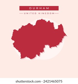 Modern Map County Durham unitary authority England UK