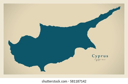 Modern Map - Cyprus CY refreshed design