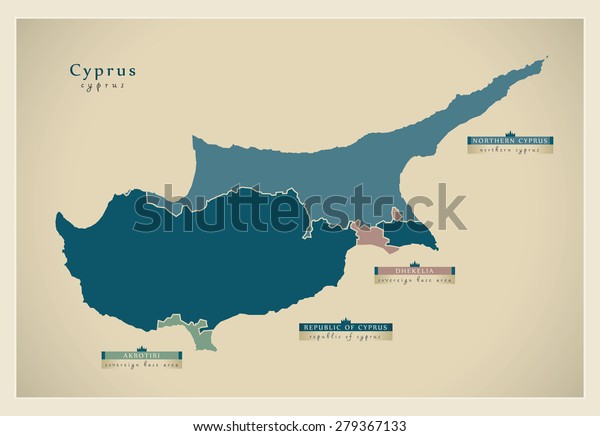 Modern Map - Cyprus\
the divided island CY