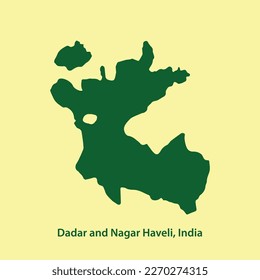 Modern Map - Dadra and Nagar Haveli, India. Vector, illustration