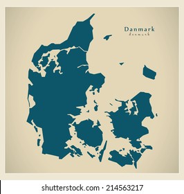 Modern map - Denmark