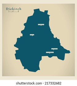 Modern map - Diekirch LU