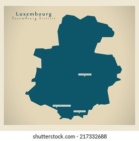 Modern map - District of Luxembourg LU