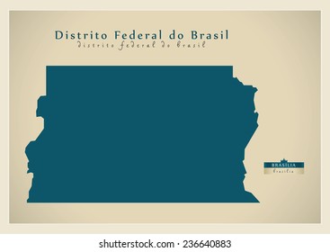 Modern Map - Distrito Federal do Brasil BR