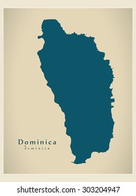Modern Map - Dominica DM