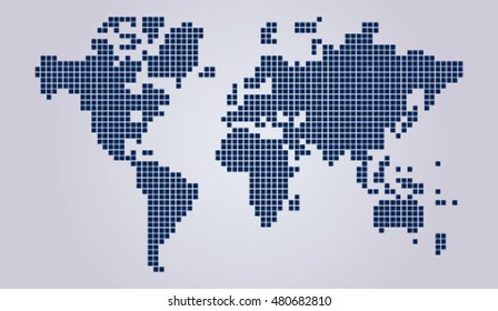 Modern map. Dotted map. Hi-Fi world
