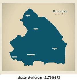 Modern map - Drenthe NL