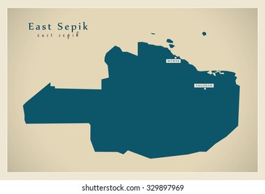 Modern Map - East Sepik PG