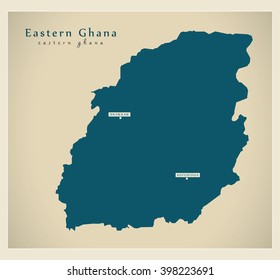 Modern Map - Eastern Ghana GH