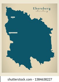 Modern Map - Ebersberg county of Bavaria DE