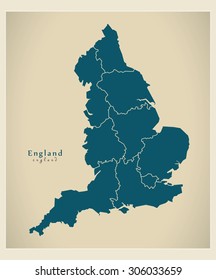 Modern Map - England UK [corrected Version]