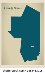 Modern Map - Ennedi Ouest region of Chad illustration