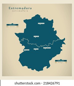 Modern map - Extremadura ES