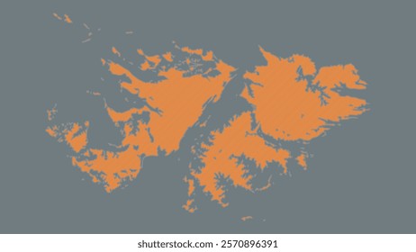 Modern Map of Falkland Islands with Interactive Features, Flat design Falkland Islands outline map.