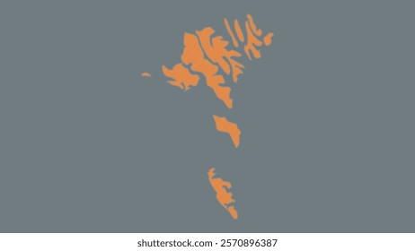 Modern Map of Faroe Islands with Interactive Features, Flat design Faroe Islands outline map.