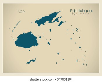 Modern Map - Fiji Islands FJ